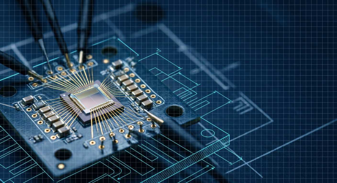 FPGA test bench with logic analyzer probes connected to an UltraScale+ test board